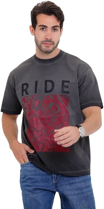 تيشيرت بطبعة زهور "RIDE" - 6
